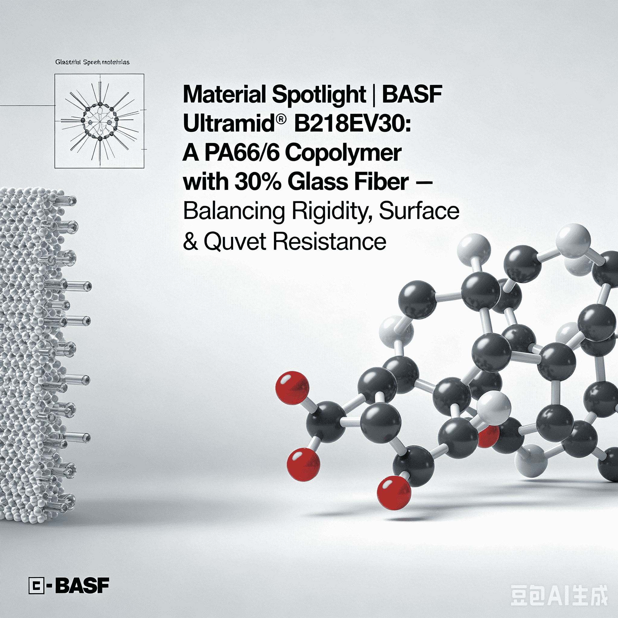 Destaque de materiais | BASF Ultramid® B218EV30: um copolímero PA66/6 com 30% de fibra de vidro – equilibrando rigidez, qualidade de superfície e resistência ao calor